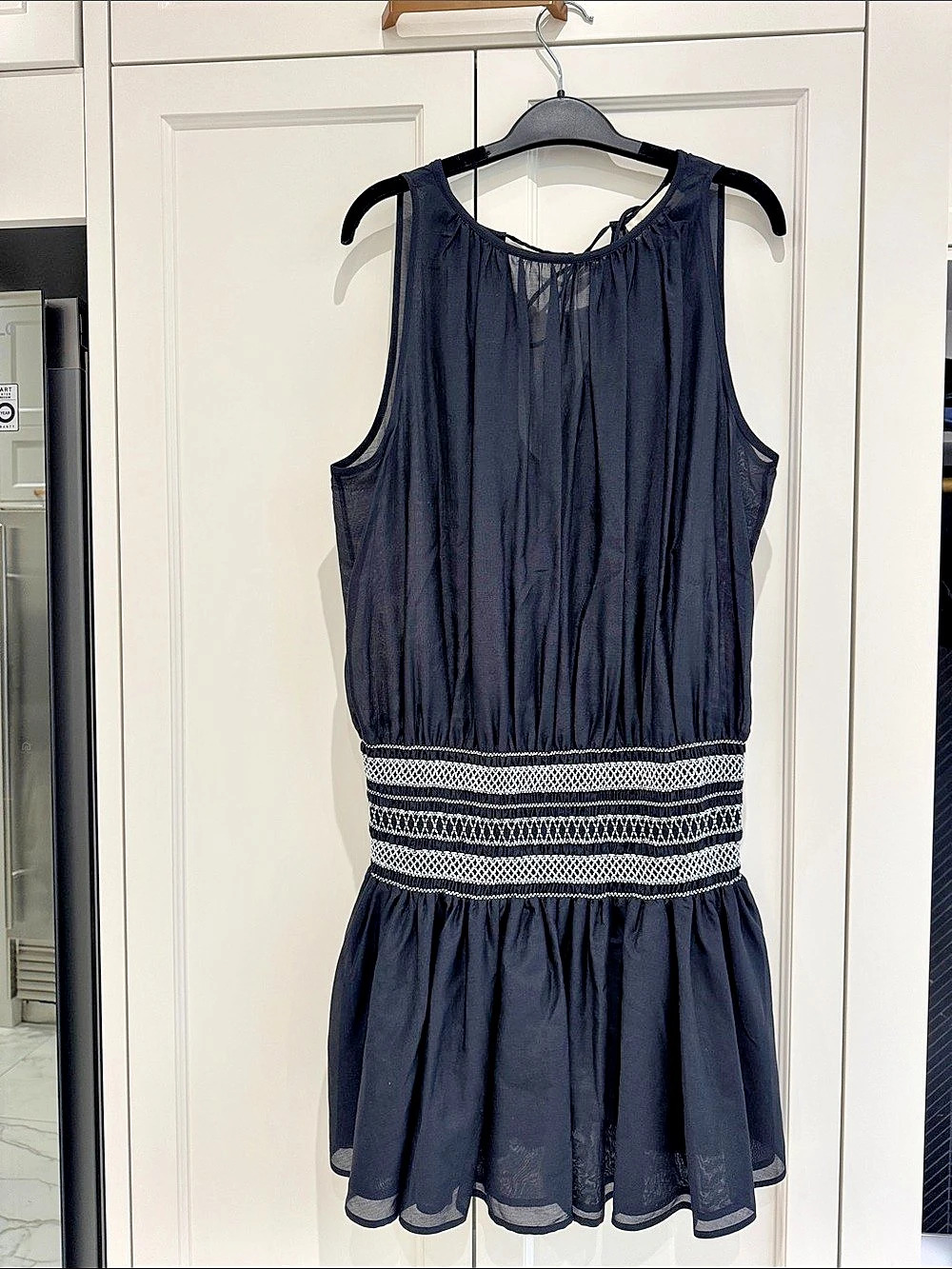 Tory Burch Smocked Minidress Black